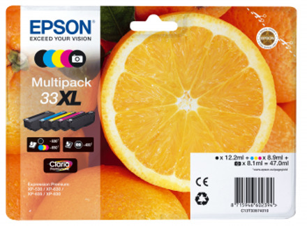 Epson Inktcartridge Epson 33XL T3357 2x zwart + 3 kleuren HC