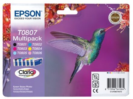 Epson Inktcartridge Epson T0807 zwart + 5 kleuren