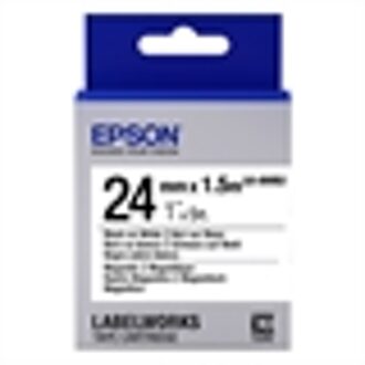Epson Label Cartridge Magnetic LK-6WB2, zwart/wit 24 mm (1,5 m)