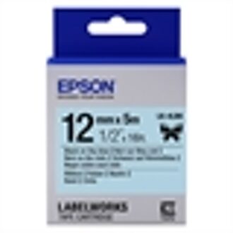 Epson Label Cartridge Satin Ribbon LK-4LBK zwart/lichtblauw 12 mm (5 m)