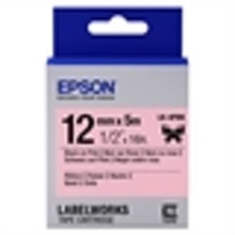 Epson Label Cartridge Satin Ribbon LK-4PBK zwart/roze 12 mm (5 m)