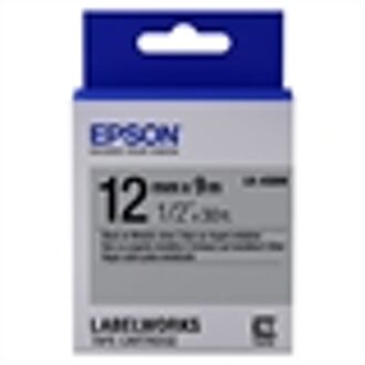 Epson LK-4SBM tape zwart op metallic zilver 12mm (origineel)