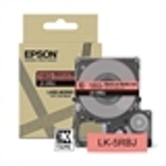 Epson LK-5RBJ matte tape zwart op rood 18 mm (origineel)