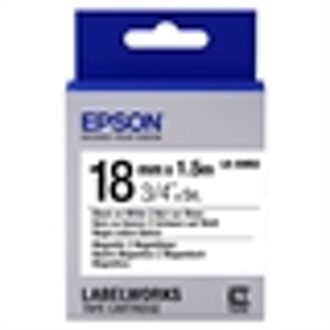 Epson LK-5WB2 magnetische tape zwart op wit 18mm (origineel)
