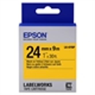 Epson LK-6YBP tape zwart op pastel geel 24mm (origineel)