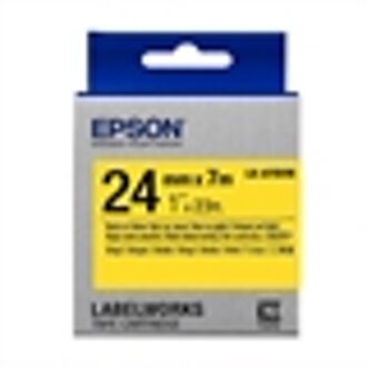 Epson LK-6YBVN tape zwart op geel 24 mm (origineel)