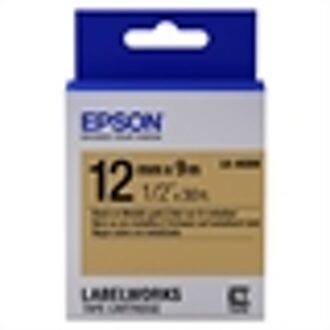 Epson Metallic Tape - LK-4KBM Metallic Blk/Gold 12/9