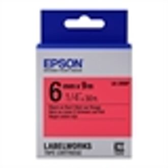 Epson Pastel Tape - LK-2RBP Pastel Blk/Red 6/9