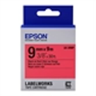 Epson Pastel Tape - LK-3RBP Pastel Blk/Red 9/9