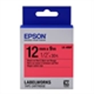 Epson Pastel Tape- LK-4RBP Pastel Blk/Red 12/9