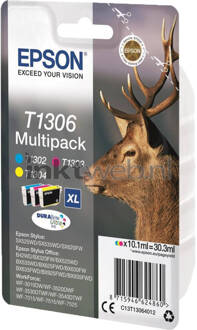 Epson T1306 Multipack XL 3-kleuren CMY DURABrite Ultra Ink