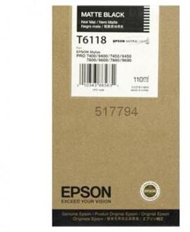 Epson T611800 - Inktcartridge / Foto Mat Zwart
