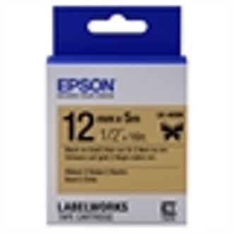 Epson tape 12 mm, zwart op goud