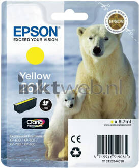 Epson XL cartridge T2634 XL Y (geel)