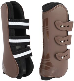 Equine Front Been Guard Verstelbare Paard Been Laarzen Pu Plus Neopreen Paard Knie Pads Beschermen Paard Been Gewrichten Voor Paard geel