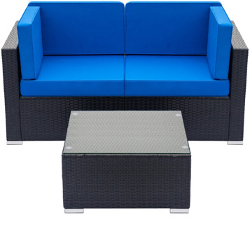 Equipped Weaving Rattan 1 pcs Coffee Table Black-Coffee Table