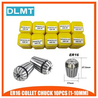 ER16 1-10Mm 10Pcs Spring Collet Set Precision Spring Collet Set Voor Cnc Draaibank Graveren Freesmachine