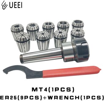 ER25 Lente Klemmen 9Pcs MT4 ER25 1Pcs ER25 Wrench 1Pcs Spantang Morse Houder Kegel Voor Cnc frezen Draaibank Tool