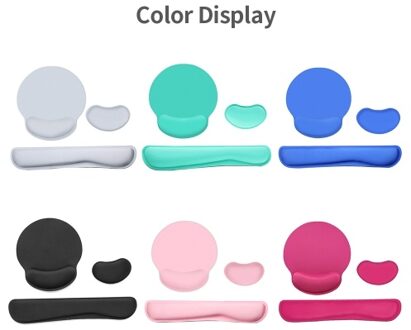 Ergonomic Memory Foam Keyboard Wrist Rest Mouse Wrist Rest Mouse Pad Set with Lycra Fabric Anti-slip Rubber Base