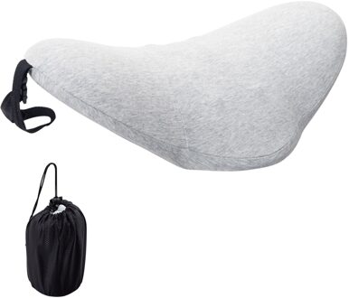 Ergonomische Taille Terug Kussen Memory Foam Pijn Massage Reizen Home Office Portable Lendensteun Kussen Voor Slapen licht grijs