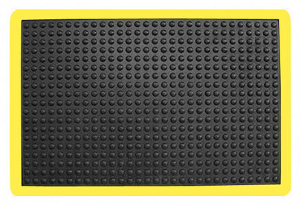 Ergonomische werkplaatsmat - Anti vermoeidheidsmat - Met gele rand - 6 Zwart