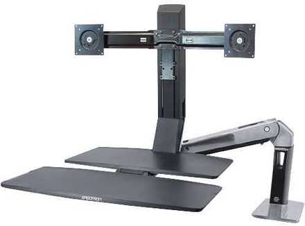 Ergotron WorkFit-A 2-voudig Monitor-tafelbeugel 25,4 cm (10) - 61,0 cm (24) In hoogte verstelbaar, Kantelbaar, Zwenkbaar, Roteerbaar