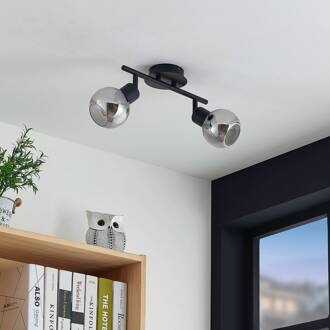 Eridia plafondspot, zwart, 2-lamps zwart, smoke
