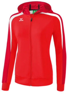 Erima Liga 2.0 Trainingsjack Met Capuchon Dames - Rood / Donkerrood / Wit | Maat: 36