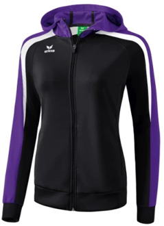 Erima Liga 2.0 Trainingsjack Met Capuchon Dames - Zwart / Donker Violet / Wit | Maat: 44