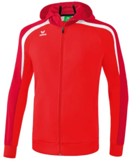 Erima Liga 2.0 Trainingsjack Met Capuchon Kinderen - Rood / Donkerrood / Wit | Maat: 164