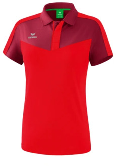 Erima Squad Polo Dames Bordeaux-Rood Maat 34