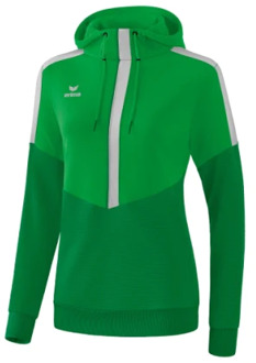 Erima Squad Sweatshirt Met Capuchon Dames Fern Green-Smaragd-Zilver Grijs Maat 38