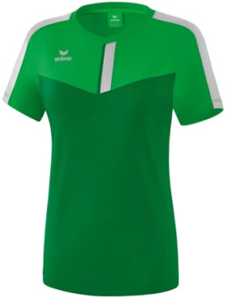 Erima Squad T-Shirt Dames Fern Green-Smaragd-Zilver Grijs Maat 34