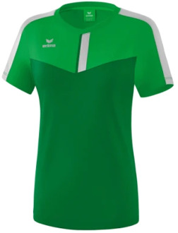 Erima Squad T-Shirt Dames Fern Green-Smaragd-Zilver Grijs Maat 38