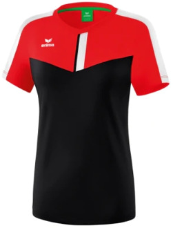 Erima Squad T-Shirt Dames Rood-Zwart-Wit Maat 34