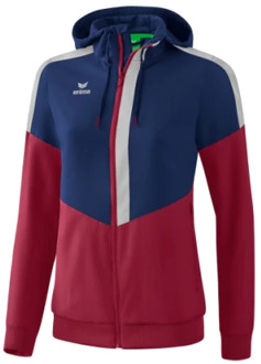 Erima Squad Tracktop Jack Met Capuchon Dames New Navy-Bordeaux Grijs Maat 34