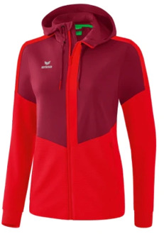 Erima Squad Trainingsjack Met Capuchon Dames Bordeaux-Rood Maat 34