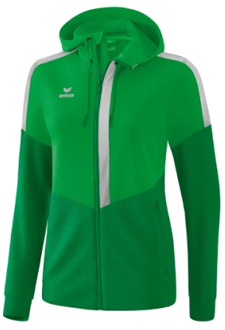 Erima Squad Trainingsjack Met Capuchon Dames Fern Green-Smaragd-Zilver Grijs Maat 34