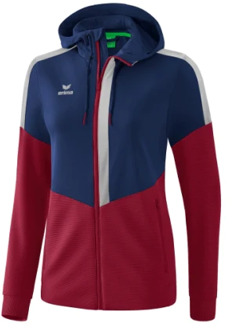 Erima Squad Trainingsjack Met Capuchon Dames New Navy-Bordeaux Grijs Maat 36