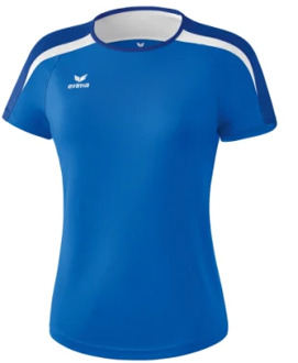 Erima T shirt Liga 2.0 dames polyester blauw/wit maat 34 Wit,Blauw