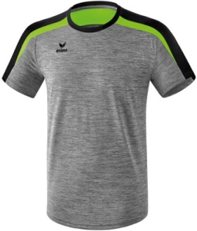 Erima T shirt Liga 2.0 junior polyester grijs/groen maat 164 Zwart,Groen,Grijs
