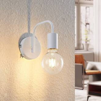 Erivana wandlamp met schakelaar, wit wit mat