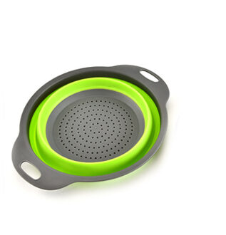 Ermakova Keuken Opvouwbare Vergiet Premium Siliconen Inklapbare Zeef Groente Fruit Colanders Zeven Vouwen Zeef groen / L