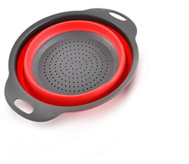 Ermakova Keuken Opvouwbare Vergiet Premium Siliconen Inklapbare Zeef Groente Fruit Colanders Zeven Vouwen Zeef rood / L