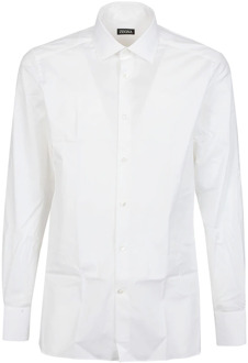 Ermenegildo Zegna Op maat gemaakt overhemd met lange mouwen Ermenegildo Zegna , White , Heren - 2Xl,L,M,3Xl,4Xl