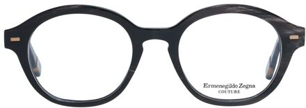 Ermenegildo Zegna Ronde Acetaat Metaal Bril Zwart