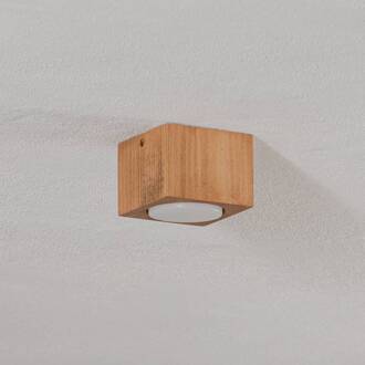 Ernest Downlight GX53 van hout, hoekig Hout licht