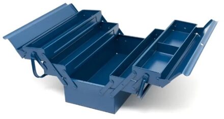 Erro Metalen Gereedschapskist - 43cm - 5-delig Blauw