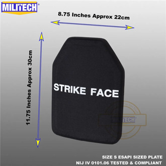 ESAPI Bulletproof Plate Ballistic Panel NIJ level 4 IV Alumina & PE Stand Alone Two PCS From Size S to XL Body Armor--Militech