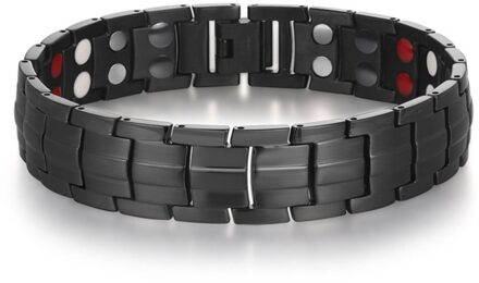 Escalus Mannen Zwarte Pure Titanium Magnetische Armband Voor Mannen 4in1 Magneten Negatieve Ionen Germanium Gezondheid Armbanden Sieraden